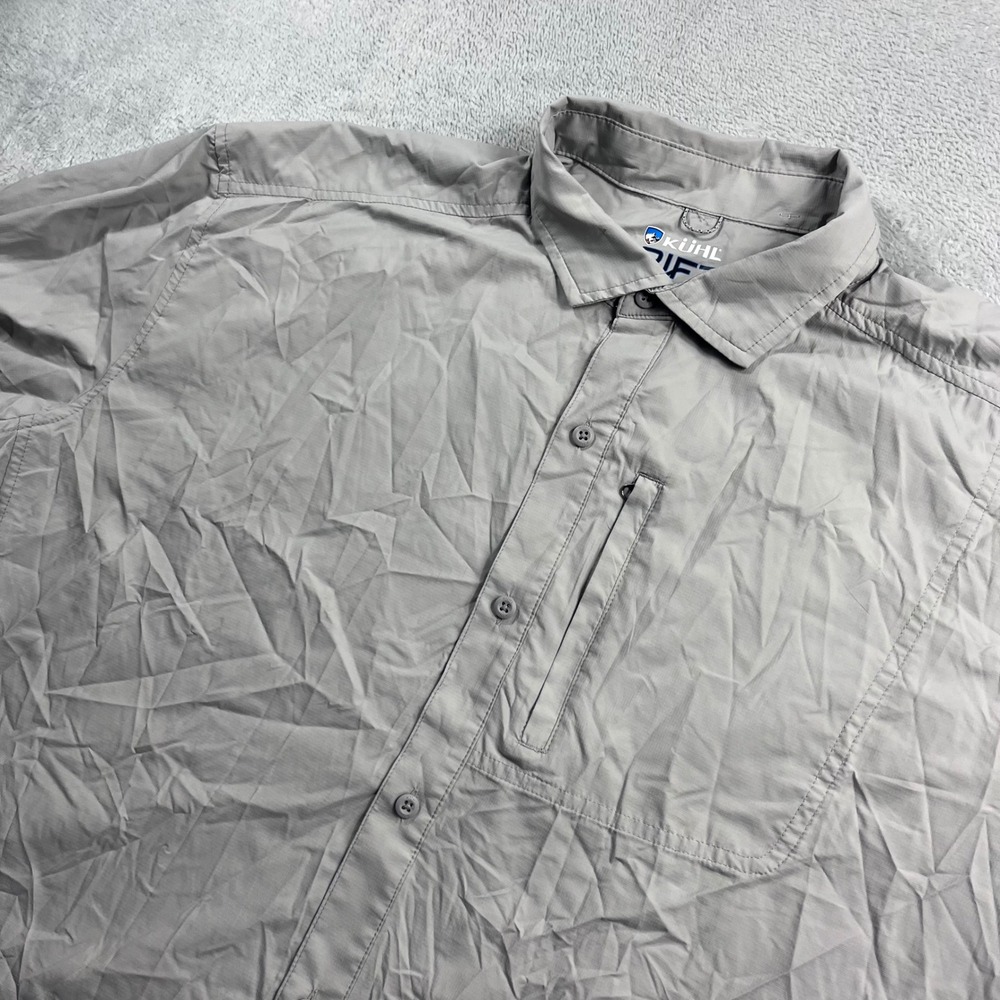 Kuhl Dritr Mens XXL Gray Short Sleeve Button Down Hiking Shirt